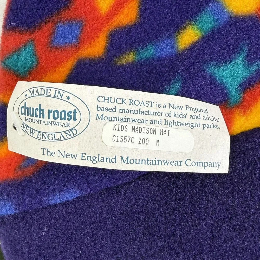 NEW Chuck Roast Mountainwear USA Fleece Zoo Print Kids Hat Medium Beanie